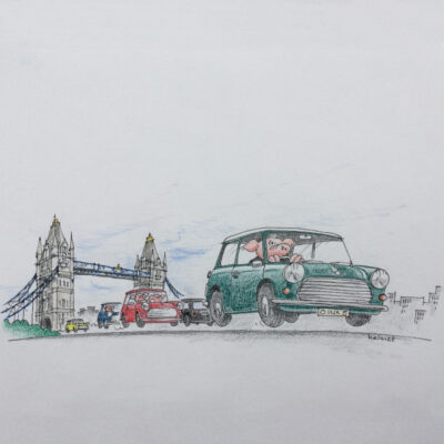 Tower Bridge London - Austin Mini